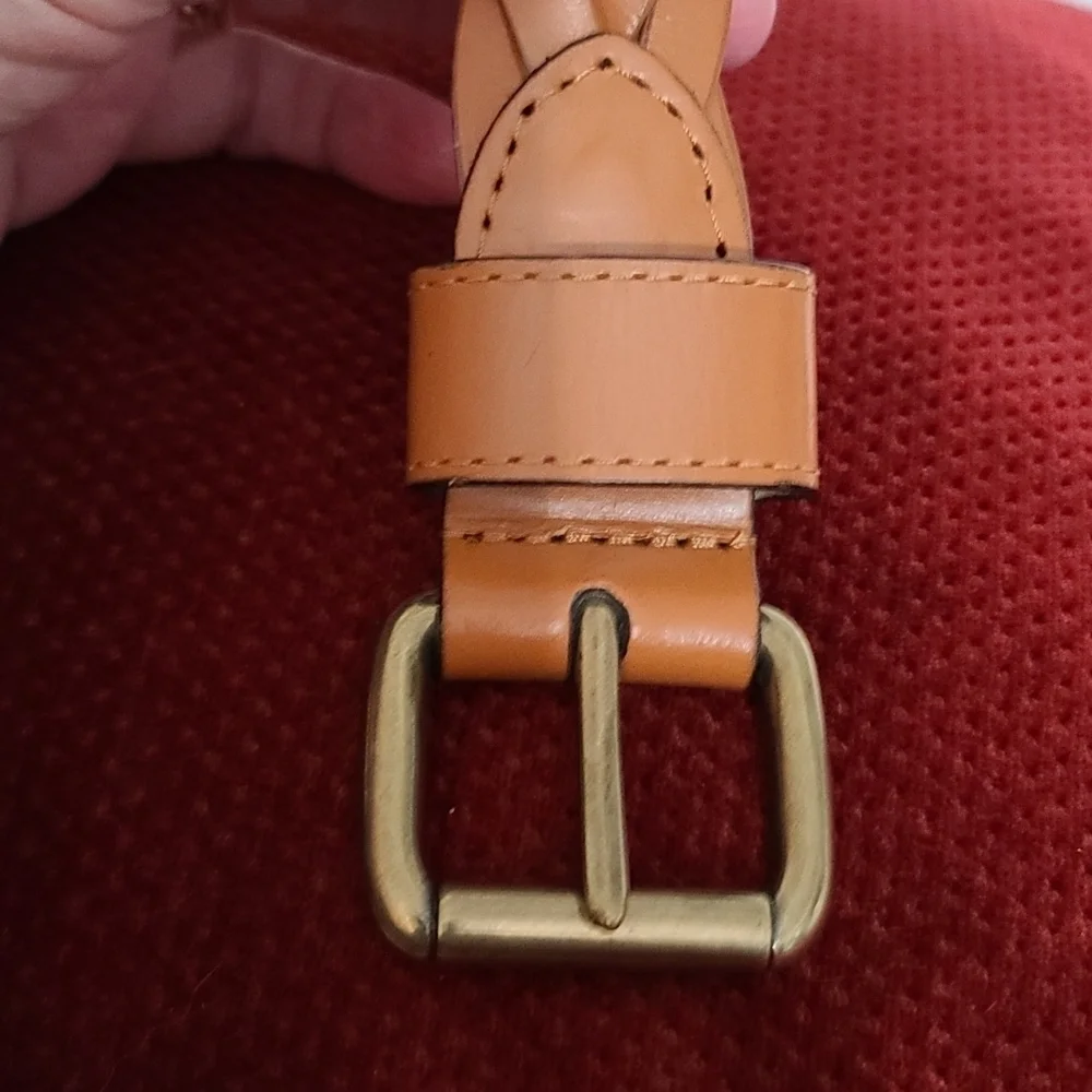 Unbranded Mens Bonded Leather Braided Belt Caramel Brown Sz‎ L/36-38 EUC